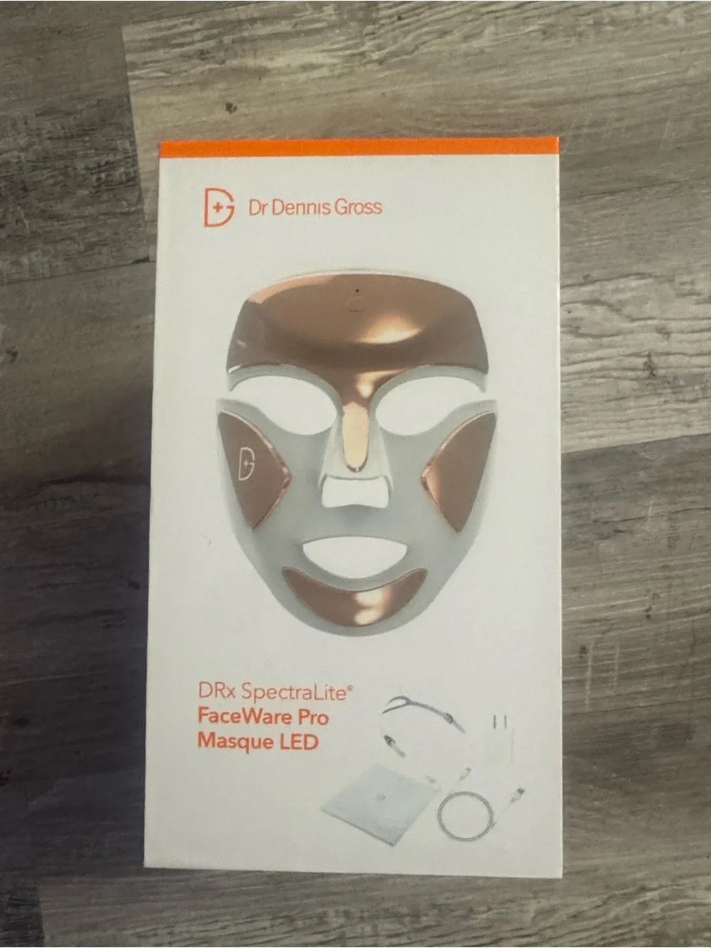 LED Facial Rejuvenation Mask — Rose Gold and White